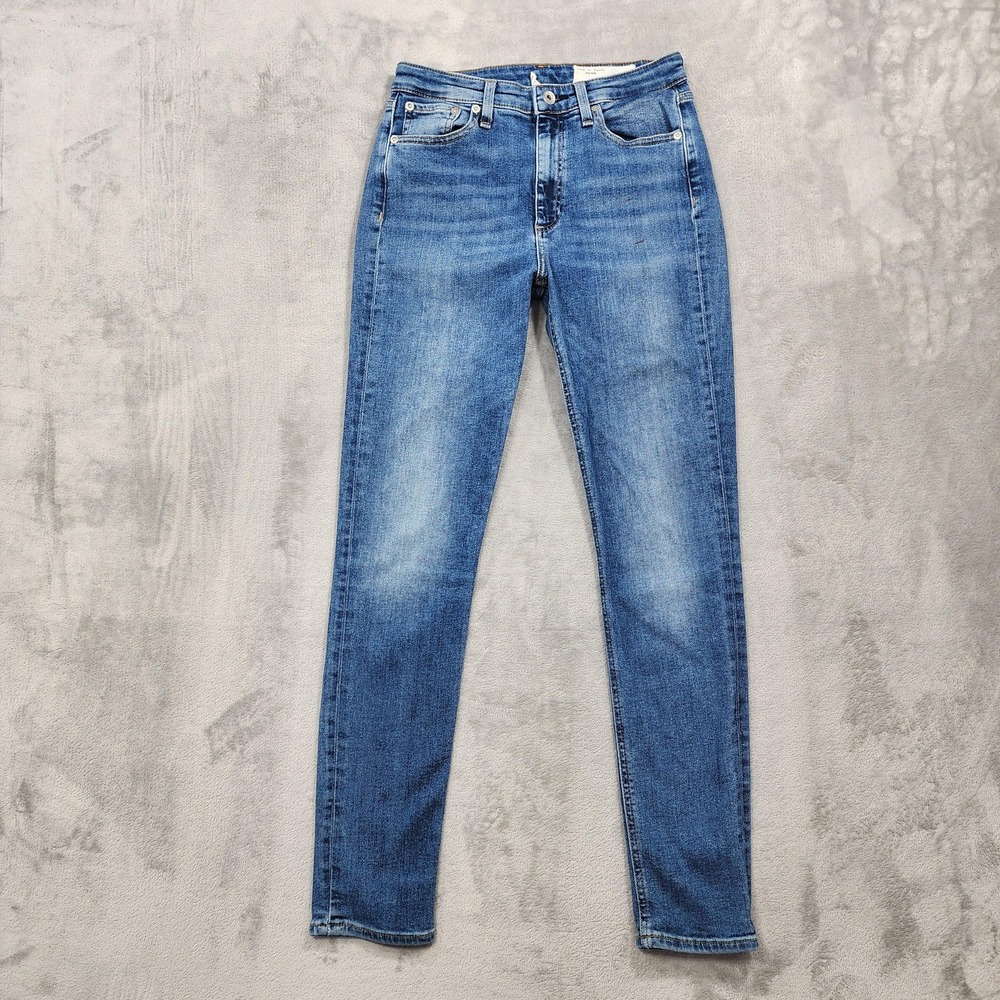 Rag & Bone Jeans Womens 27 Blue Nina High Rise Skinny Leg Stretch Denim Casual
